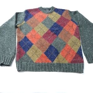 Jos.A.Bank Men Sweater Lambs'wool multicolor /Green Size Medium